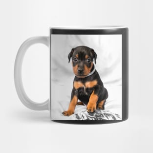 Black Miniature Pinscher Puppy Mug